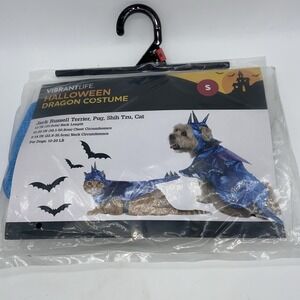 Halloween Dragon Costume Dog or Cat Costume Size Small 10-20 lbs Iridescent Blue